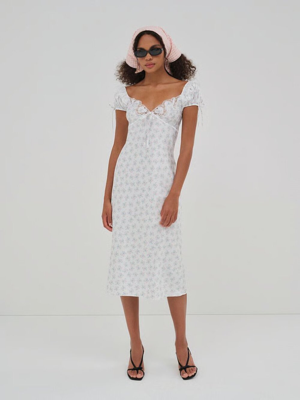 For Love & Lemons Sweet Escape Eyelet Slip Dress | White Floral | (XS) | NWT